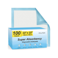 100 Count 22” x 22” Super Absorbency Disposable Underpads, Leakproof Quick Drying Disposable Pads for Baby, Puppy and Adults, Puppy Pads, Cat Pee Pads for Dogs, Potty Puppy Training Pads