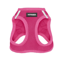 Best Pet Supplies Voyager Step-in Air Harness - All Weather Mesh, Reflective, No Pull Harness for Dogs, Cats - Secure with Hook & Loop Fastener, Buckle, Double D-Rings - Fuchsia, S